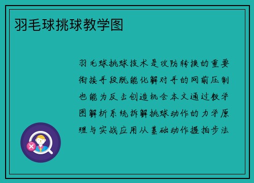 羽毛球挑球教学图